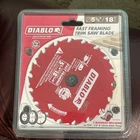 Diablo 5-3/8" 18T Fast Framing Saw Blade 10MM 1/2" 5/8" Arbor D053818WMX New. Price: $16.00.