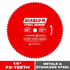 14IN. X 72-TOOTH Steel Demon Cermet Ii Circular Saw Blade For Medium Metal New. Price: $105.76.