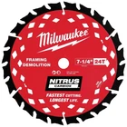Milwaukee 48-41-0750 7-1/4 24T Nitrus Carbide Framing & Demo Circular Saw Blade New. Price: $26.95.