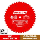 Diablo 10 In. X 40-TOOTH General Purpose Circular Saw Blade Value (2-PACK) Open. Price: $41.99.