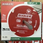 (j) Diablo D0604DHA 6-1/2" X 4-TEETH Hardieblade Saw For Fiber Cement New. Price: $29.99.