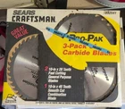 Craftsman 932541 Pack X 28 & 10" 40 Saw Blades Carbide New. Price: $17.00.