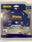 Irwin 2016024 Weldtec Fibercement 7 1/4" 6T Welded Carbide Tip Saw Blade New. Price: $9.00.