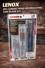 Lenox 5PC Carbide Reciprocating Saw Blade Set W/ Case Heavy Duty New. Price: $27.99.