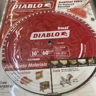 Diablo Saw Blade 10 In. X 60 Tooth Fine Finish Slide Miter New. Price: $40.00.