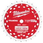 Milwaukee 48-40-0740 7-1/4" 24T Thick Kerf Framing Circular Saw Blade New. Price: $9.97.