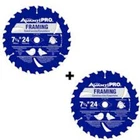 Avanti Pro 7-1/4" 24-TOOTH Framing Circular Saw Blade Carpentry P0724R2 Set Of New. Price: $14.49.