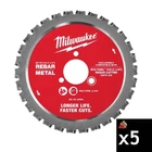 Milwaukee 48-40-4065 #10 1-1/4IN Rebar Cutting Blade 5-PACK Carbide New. Price: $469.97.
