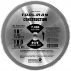Toolman Construction Fine Finishing Cutting Saw Blade 10 5/8 180T MAXRPM7000 New. Price: $26.19.