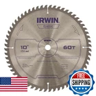 Irwin Classic 10" 60T Carbide Circular Saw Blade Miter Table 5/8" Arbor New. Price: $55.31.