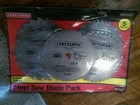 Craftsman 5-PC Steel Circular Saw Blade Set Nos Open. Price: $60.00.