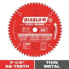 Diablo D0756F Tooth Steel Demon Metal Cutting Saw Blade 7-1/4 Dia. In. New. Price: $44.32.
