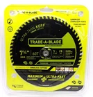 (j) Norske Trade-a-blade 7 1/4" X 60T Finishing Thin Kerf #TCSBT014 New. Price: $21.99.