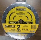 Dewalt 7-1/4" 24T Carbide Framing Saw Blades 2-PACK DWA1714242 New. Price: $15.00.