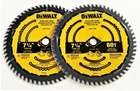 2 Dewalt 7-1/4 Carbide Tipped Circular Saw Finish Blades Tooth DWA171460 New. Price: $32.99.