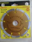 4-1/2 In Lazer Weld Dry Cut Premium Diamond Blade, 5/8 & 7/8 Arbor New. Price: $14.99.