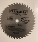 Craftsman Circular Cut/rip Saw Blade 7 1/4-IN. 40 Tooth Steel (2 New) Open. Price: $12.00.