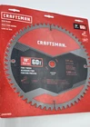 New Craftsman Saw Blade 10 60T 5/8 Arbor 254 Mm Fine Finish Carbide. Price: $22.97.