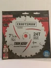 New*craftsman 932280*7-1/4" X 24T*THIN Kerf*general Purpose*saw Blade* Fits All. Price: $9.77.
