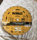 Dewalt Circular Saw Blades Framing Set Of 7-1/4 24T DWA271424 *new*. Price: $22.00.
