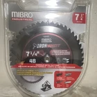 Mibro Ironmonger 7-1/4 In 48T Carbide Circular Saw Blade New. Price: $25.00.