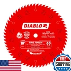 Diablo 10" 60T Hi-atb Fine Finish Wood Saw Blade Ultra-smooth Cuts New. Price: $66.79.