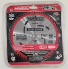 Admiral 7-1/4" Ultra Finish Saw Blade Wet Lumber Item 62739 None Stick Coating Used. Price: $12.99.