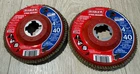 (2) Diablo DCX045040X01F 4-1/2" 40-GRIT Flap Disc X-lock & 7/8" Arbor Angle Grin New. Price: $24.00.