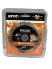 Ridgid 4-1/2 In. Masonry Diamond Blade Cutting Segmented Rim New. Price: $19.95.