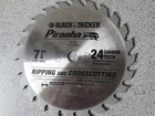 Black & Decker Circ. Saw Blade 7-1/4" 24T Carbide Ripping/crosscut New Surplus. Price: $14.97.