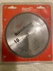 Milwaukee 48-40-4168 10 In. 80T Non-ferrous Metal Cutting BLADE-1 New. Price: $79.00.