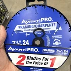 Avanti Pro Framing Circular Saw Blade 7-1/4" 24T Carbide Wood, 2-PACK New. Price: $16.99.