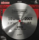 Craftsman 26811 10" X 200 Tooth Saw Blade Crosscut / Plywood New. Price: $5.00.