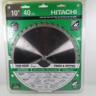 Hitachi Miter/table Saw 10" 40 Tooth Wood Ripping/finishing Blade - Thin Kerf New. Price: $33.25.