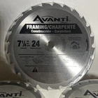 New!! Avanti 7-1/4 In. X 24-TOOTH Framing Circular Saw Blade. Price: $15.00.