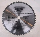Light Milwaukee 12 60T Fine Finish Slide Saw Blade 42-41-4545 Used. Price: $36.99.