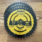 New Dewalt 7-1/4 In. X 5/8 Tungsten Carbide Circular Saw Blade 40 Teeth 3PK. Price: $29.71.