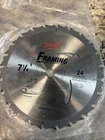 Milwaukee 7-1/4IN 24T Carbide Framing Circular Saw Blade For Wood 48-40-4123 New. Price: $15.00.