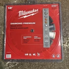 Milwaukee 49-93-7935 12 In. Diamond Premium Segmented Saw Blade New. Price: $79.00.