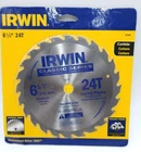 Irwin 15120 6-1/2" 24T Framing & Ripping Circular Saw Blade Carbide **lot Of 3** New. Price: $39.88.