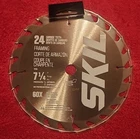 Skil 75724, 7-1/4" Circular Saw Blade (1), Carbide Teeth Tooth Framing New. Price: $19.50.