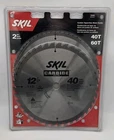 Skil 12 Carbide Circular Saw Blade Set 40T 60T 2-PACK New. Price: $19.99.