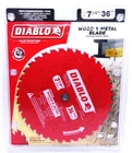 (j) Diablo D0736GPX 7-1/4" 36-TEETH Carbide Saw Blade For Wood And Metal New. Price: $21.99.
