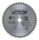 Tenryu CF-16560A Cord-free Non-ferrous Carbide Blade, 6-1/2" X 60T New. Price: $32.27.