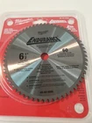 Milwaukee 48-40-4005 6-1/2" 60T Non-ferrous Metals And Plastic Saw Blade Open. Price: $18.72.