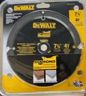 Dewalt DWA3193PCD 7 1/4" Diamond Tooth Fiber Cement Laminate Flooring Saw Blade New. Price: $45.00.