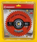 Crescent 7-1/4" 44-TOOTH Composite Decking Circular Saw Blade CSBTX-744 New. Price: $16.95.