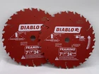 Freud Diablo D0724A 7-1/4" 24T Circular Saw Framing Blades, Pack Open. Price: $32.95.