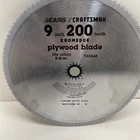 Craftsman 32448 9" X 200 Tooth Kromedge Saw Blade Plywood New. Price: $9.99.