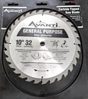 Avanti 254MM 10-IN. 32 Tooth Carbide-tipped Gen. Purp. Saw Blade New/old Stock. Price: $12.95.